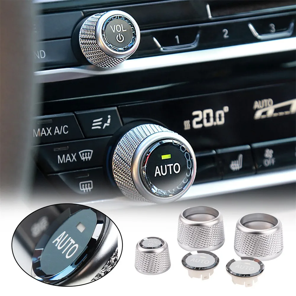 

3pcs/kit Crystal Ring Cover Volume Button Knob Center Control Crystal Cover For BMW G02 G01 G30 G12 Front AC Climate Part