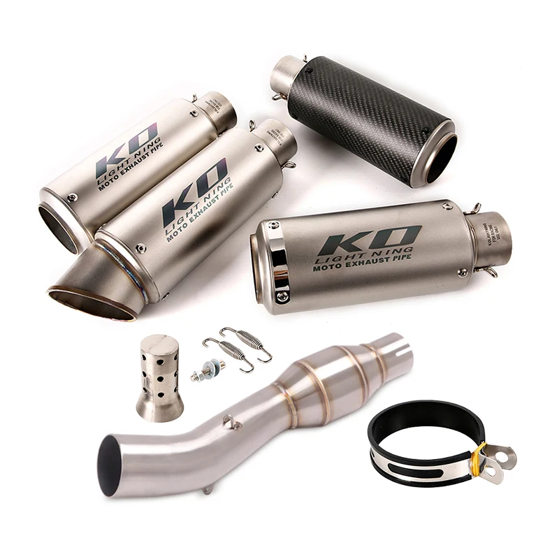 51mm Exhaust Motorcycle Muffler Middle Pipe Mid Link Connect Tube Stainless Steel Tip With DB Killer For Benelli 302S 2019-2021