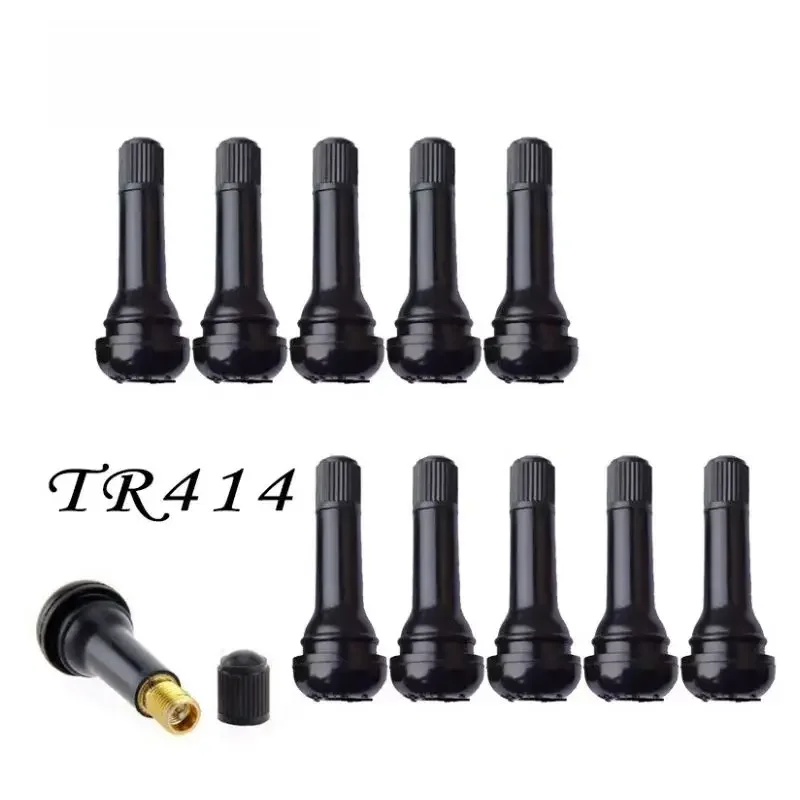 High-Quality Snap-In Rubber Tire Valve Stems with Caps - Black