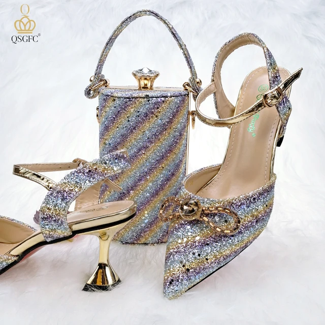 ROYAL PURPLE PLATFORM HEEL SHOE AND BAG SET — African Fashion