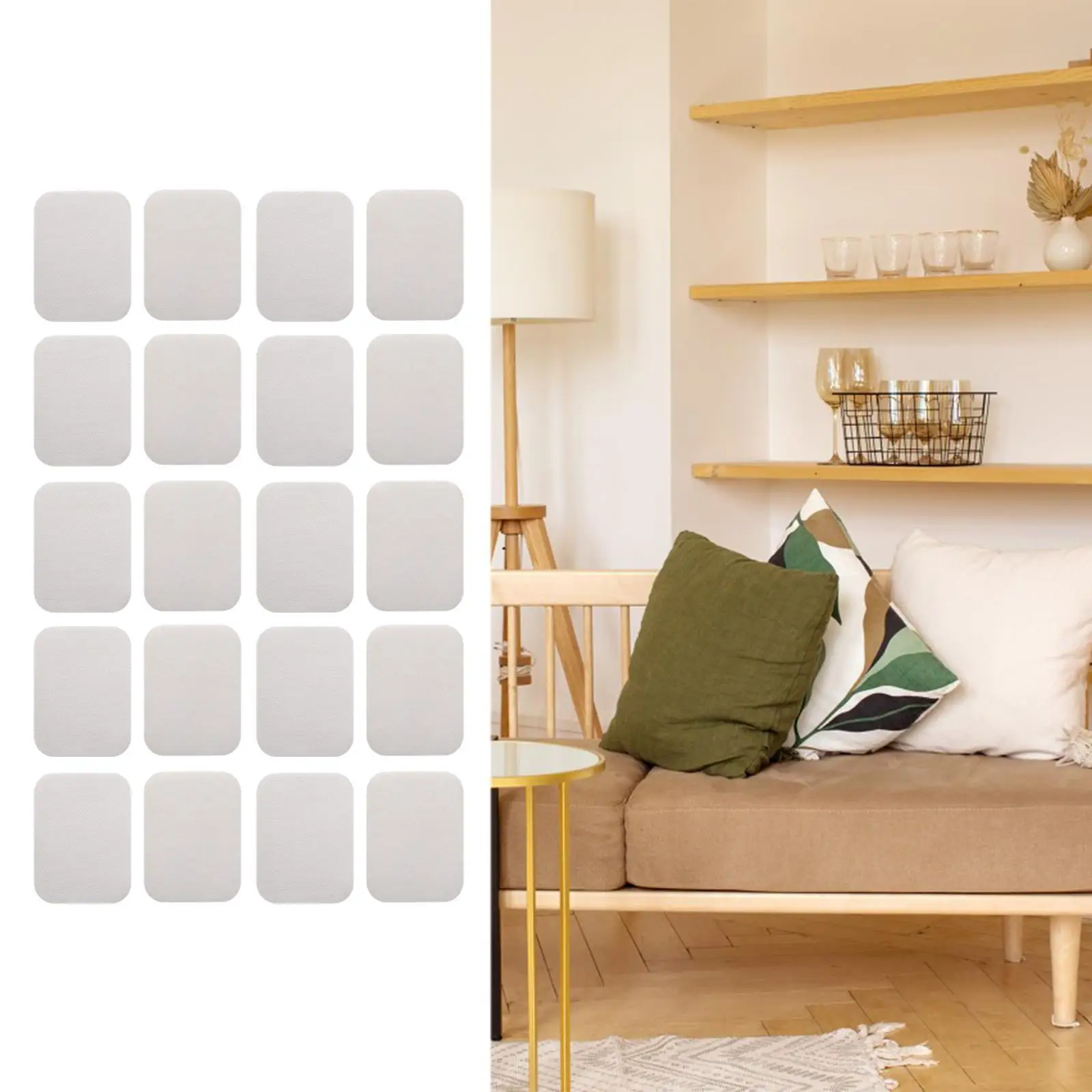 10 Pair Hook and Loop Strips with Sticky Hook and Loop Tape Back Sticky Fasten for Mats Clothing Mattresses Office Home