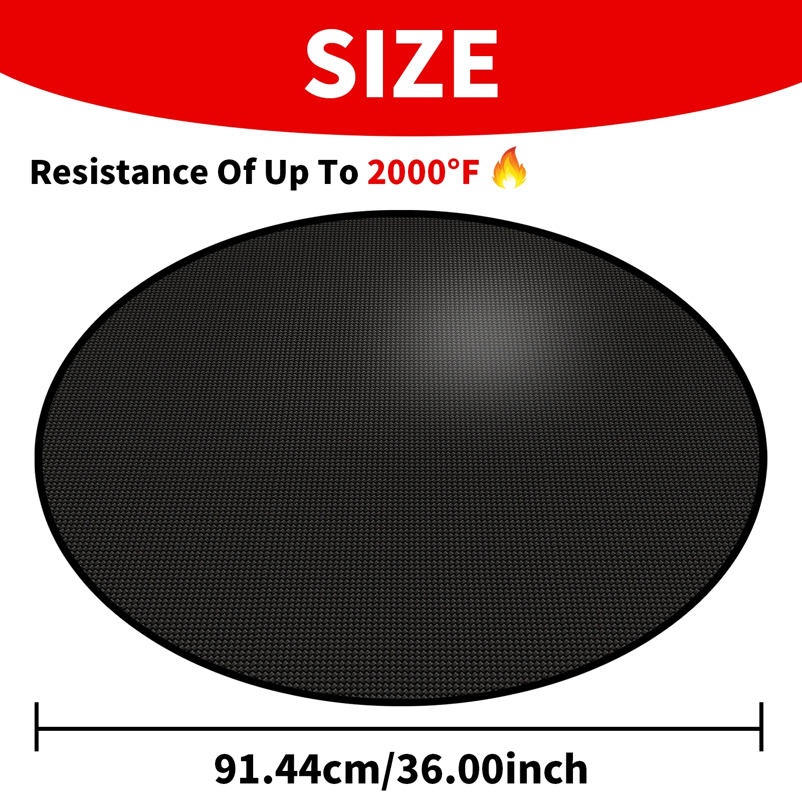36 inch Fire Pit Mat Round 3 Layer Under Grill Mat Heat Resistant Grill Pad for Outdoor BBQ Firepit Stove Lawns Deck
