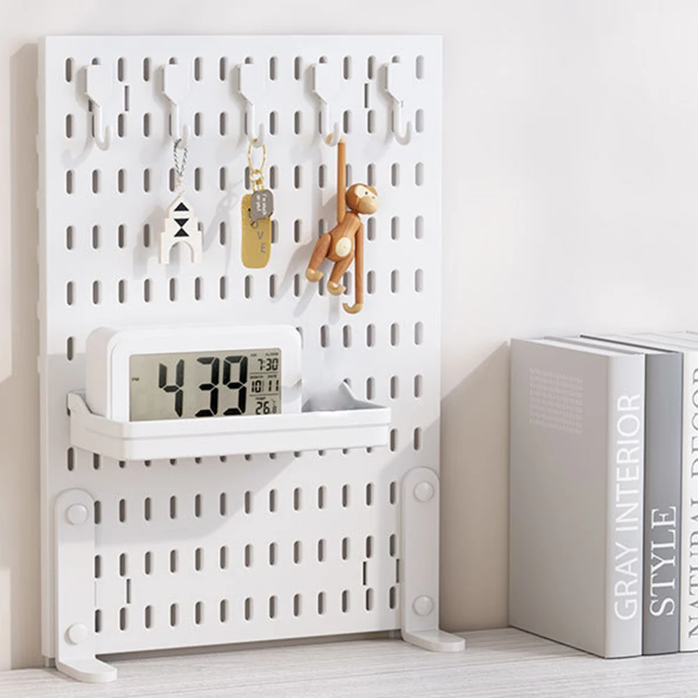 Pannello Forato Con Morsetti Per Scrivania - Set 2 Pannelli 42x30cm, Ganci E Ripiani, Organizer Fai Da Te - Foto 6