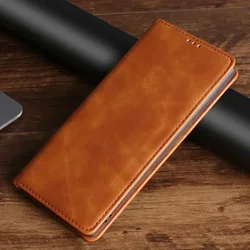 Elegant Matte Leather Wallet Flip Case with Card Slot and Magnetic Closure for Sony Xperia 10 V (Light Brown)