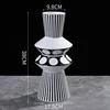 Simple Modern Black White Ceramic Vase Flower Arrangement Container Irregular Geometric Vase Living Room Countertop Decoration 6