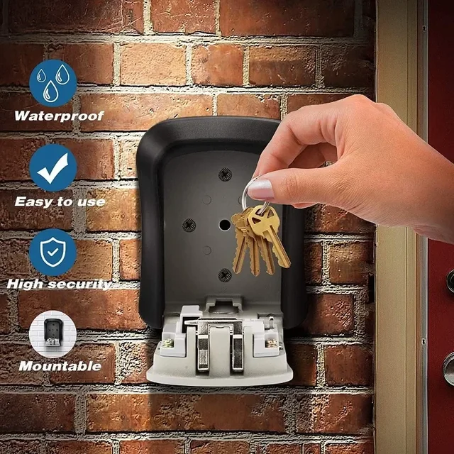 Waterproof Key Safe Storage Box Key Lock Box Wall Mount Key Lock Box 4 Digit Digit Password Security Lock Box Storage Box 6
