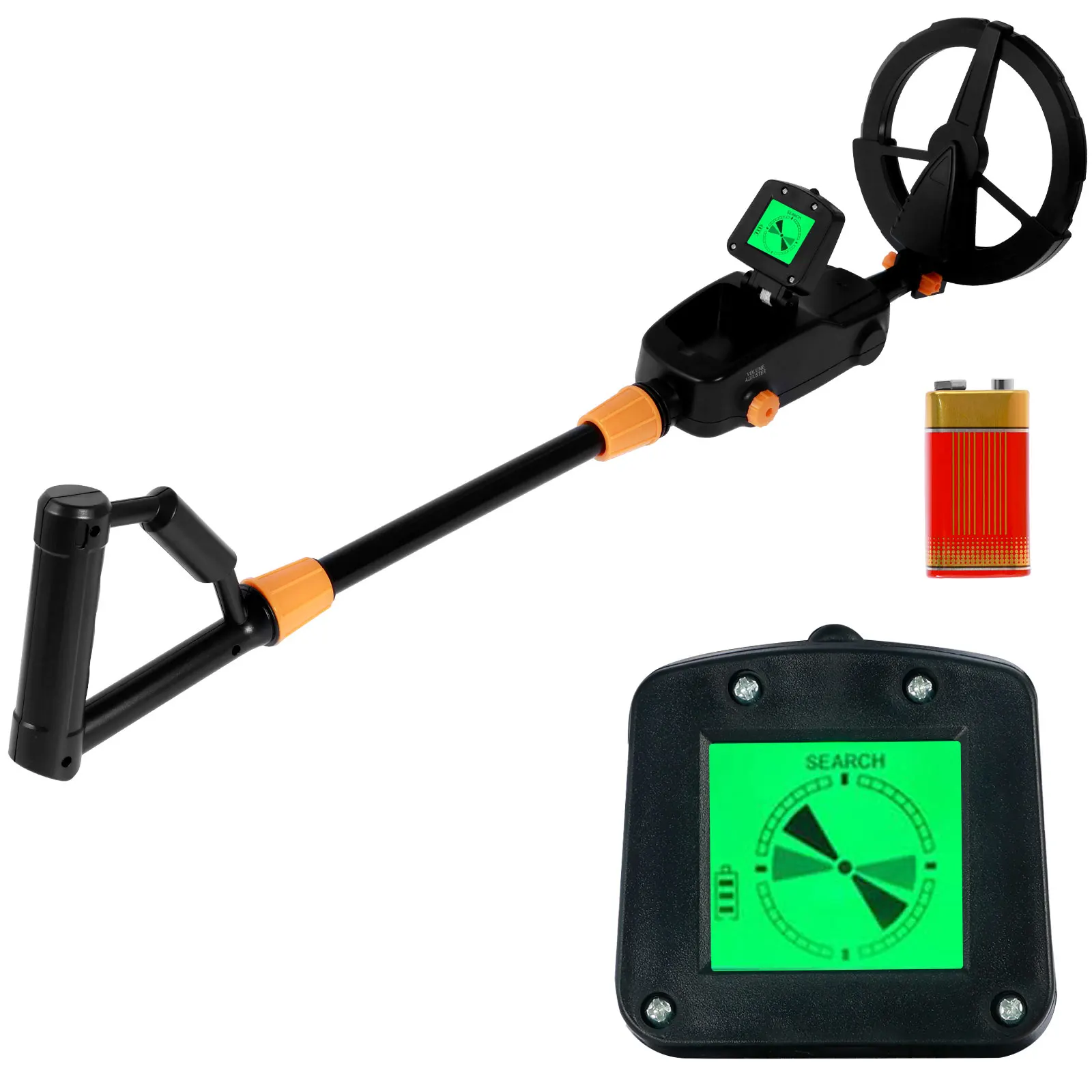 Children Metal Gold Detector Lightweight Handheld Detector Digger Treasure Hunter Tracker Seeker with Waterproof Search Coil