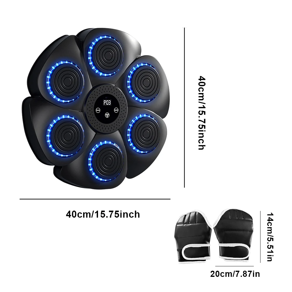 Music Boxing Machine Boxing Reaction Wall Target Wall Mounted Smart Bluetooth-Compatible Boxing Machine with Gloves for Home Gym 6