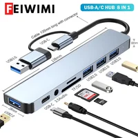 8 in 1 Port USB C Expander USB 3 Hub Type C Splitter Type C Dock Multiport Adapter USB Expander For Xiaomi Phone Tablet 1
