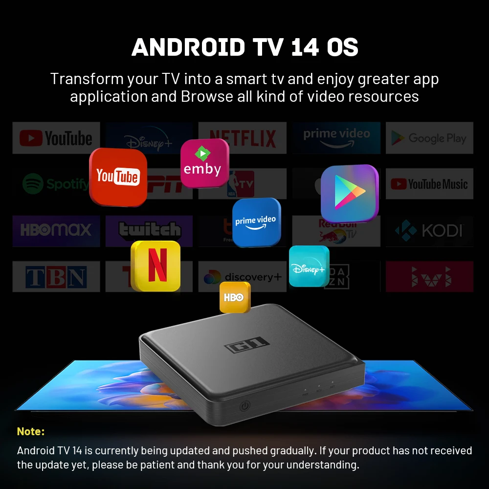 Google TV Box 4K Smart Android Box Compatible con Google TV y Netflix 4K Certificado, Streaming Media Player Soporta Dolby Audio, HDR10 , Asistente de Voz, Chromecast, Dualband-WiFi BT5.0, 2GB 16GB