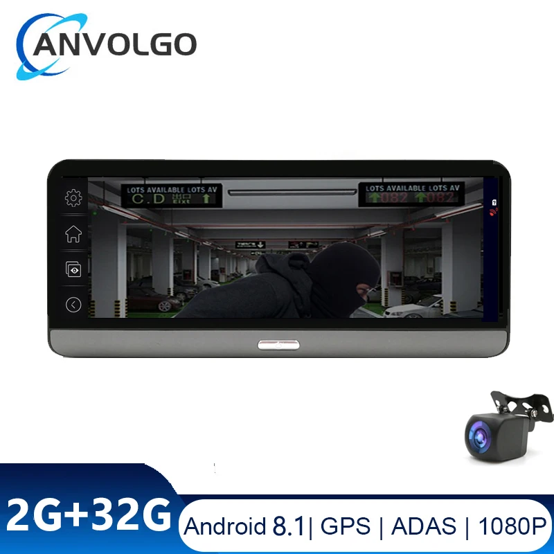 8 Pollici Car Dvr 4G Dash Camera Dual Lens Auto Registrar 1080P Telecamera Per La Retromarcia Dash Cam Adas Wifi Navigazione Gps Cruscotto 2Gb + 32G