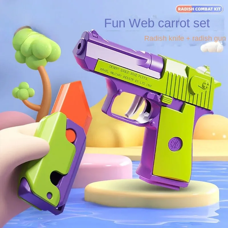 1911 Baby 3D Printing Pistol Gravity Little Radish Gun Blowback Mini Carrot Knife Simulation Decompression Toy
