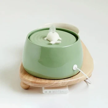 1.3 L Ceramic Cat Water Fountain USB Charging Pet Water Feeders Dogs Automatic Circulating Filtration Flow Water Dispenser 1