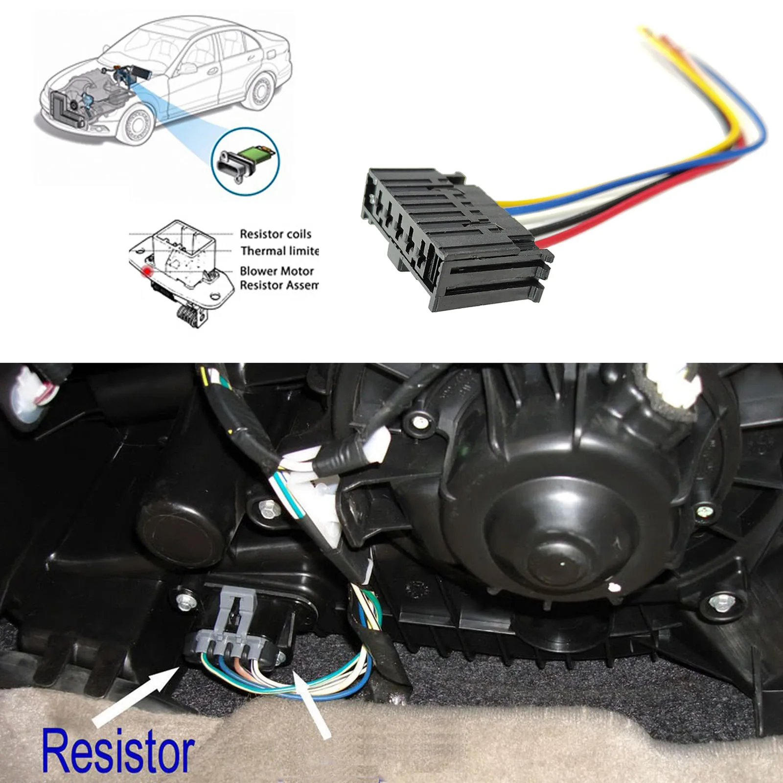 2 Connector For Fiat Grande Punto Linea Doblo Fiorino Heater Blower Motor Fan Resistor Wiring Harness Plug Repair Cable 95508692