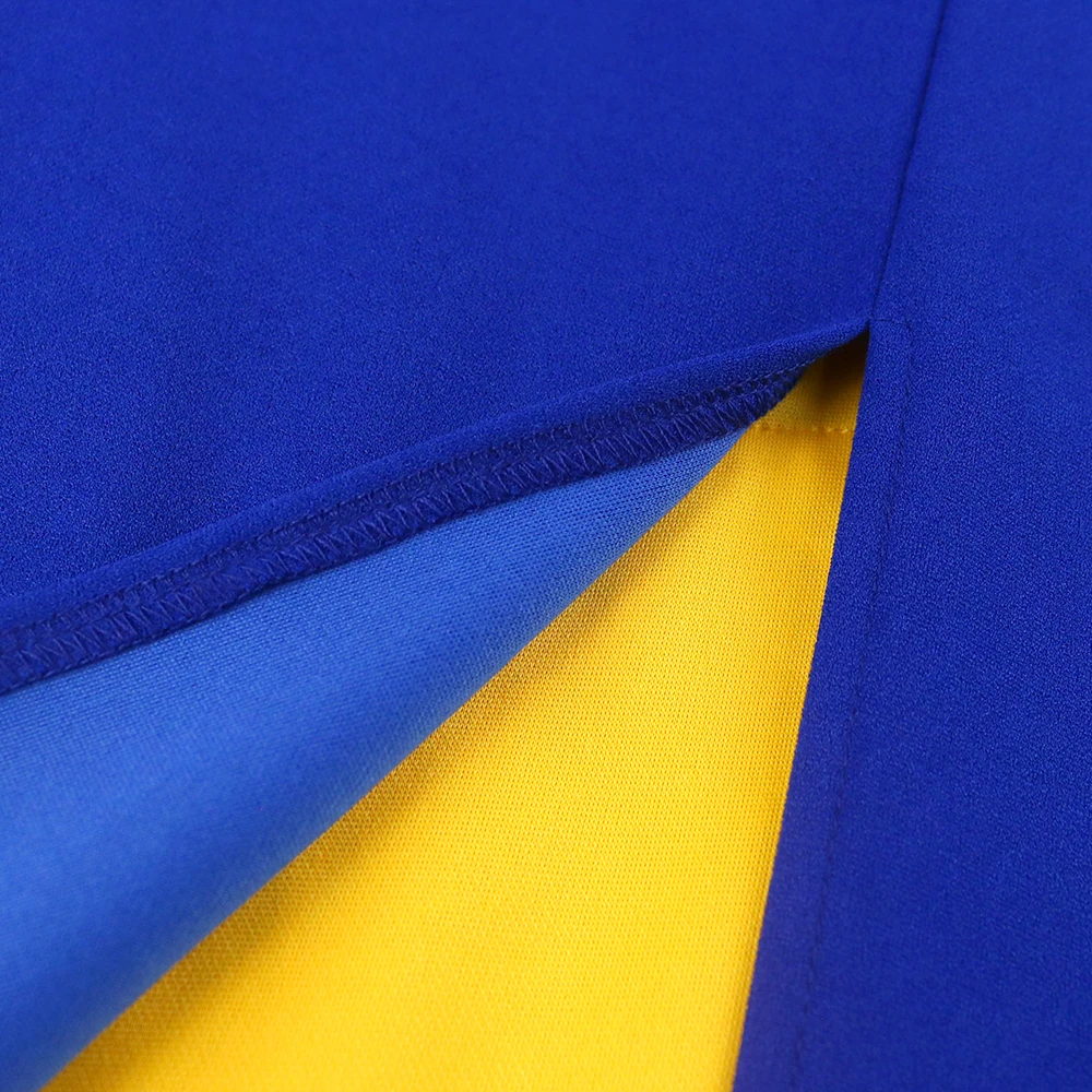 Blue & Yellow Tassels Long Sleeve Cut Out Bodycon Dress 5