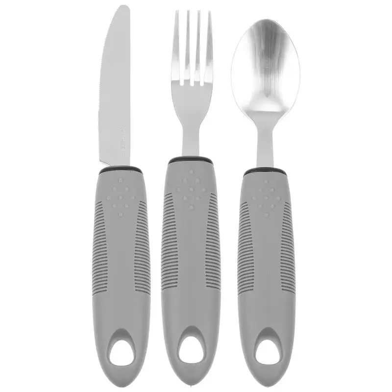 

Utensils Adaptive Built Up Silverware Elderly Cutlery Handicapped Bendable Spoon Set People Parkinsons Disability Nonfork