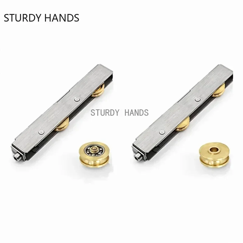 2pcs Sliding Door Roller Pulley Wheel Heavy Mute Stainless Steel Copper Wheel Roller Panning Cupboard Door Caster Home Hardware