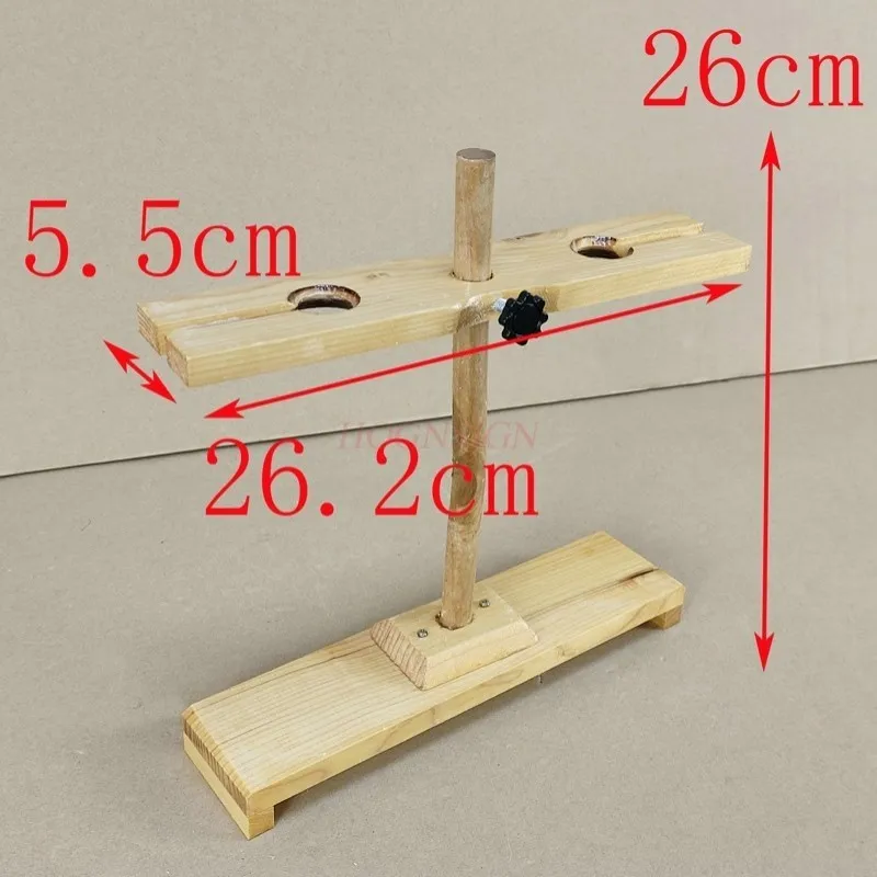 science small production materials Funnel Rack (Wooden) 2 Holes Wood Chemical Experiment Equipment Middle School Teaching