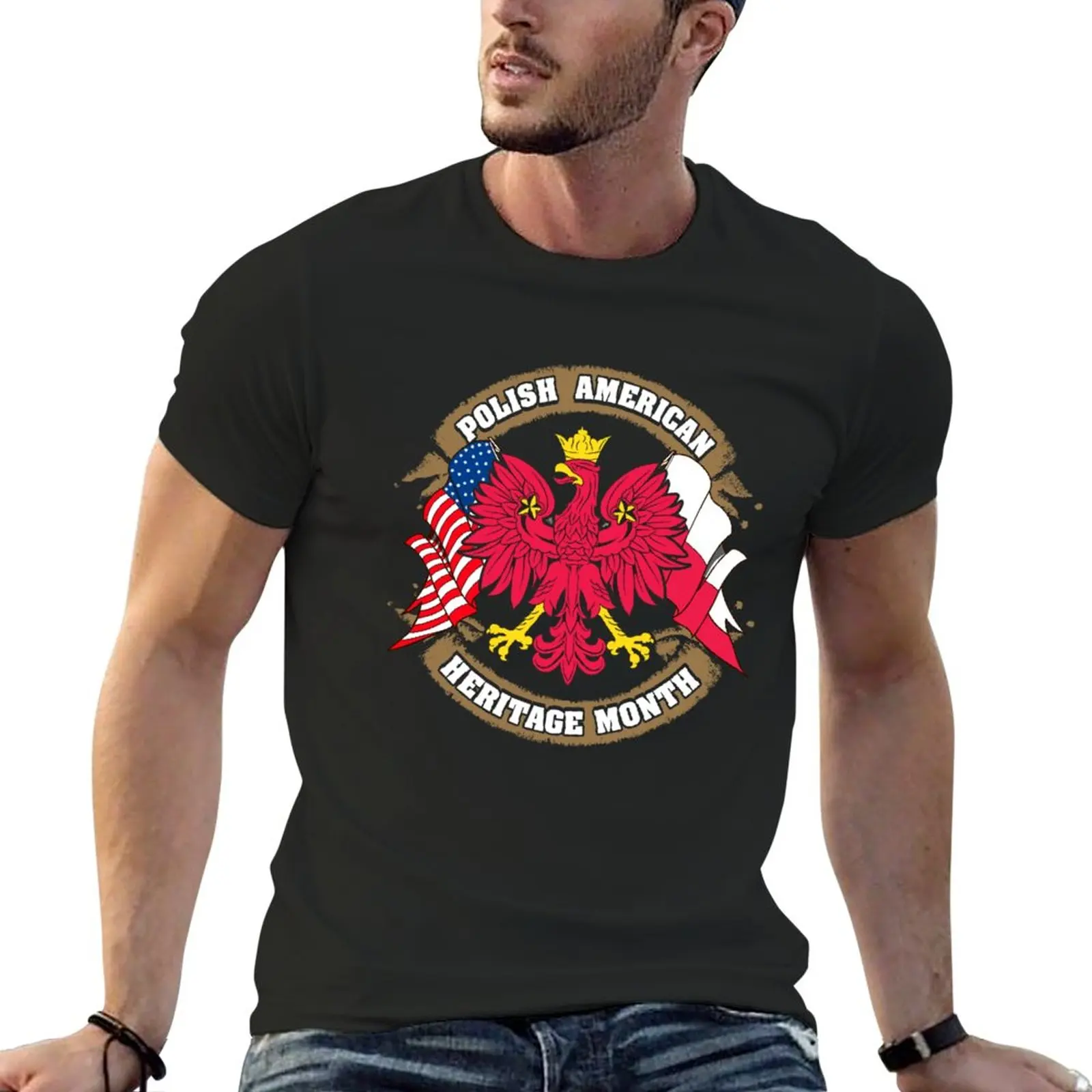 

Polish American Heritage Month T-Shirt cute tops summer clothes Men's t-shirt