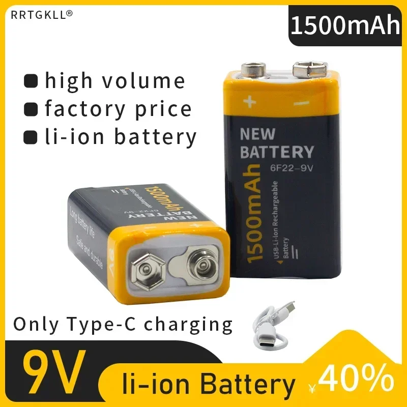 Литий-ионный аккумулятор 9 В, 1500 мАч, с интерфейсом Teyt-c