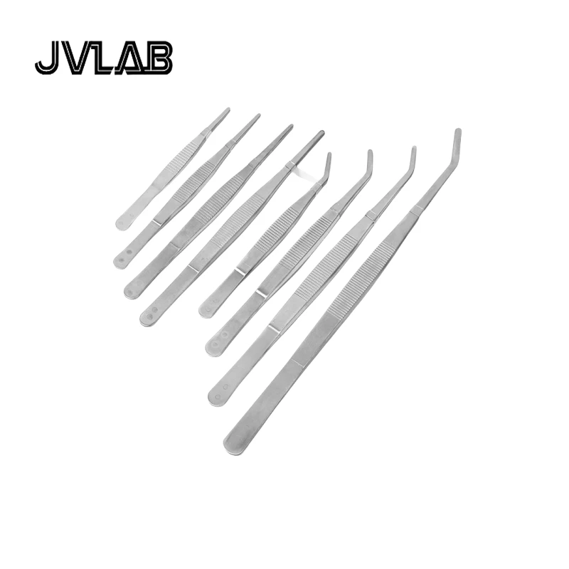 403 Stainless Steel 12.5cm Bend Tweezer JVLAB Craft Repairing Tool Clamp Clip