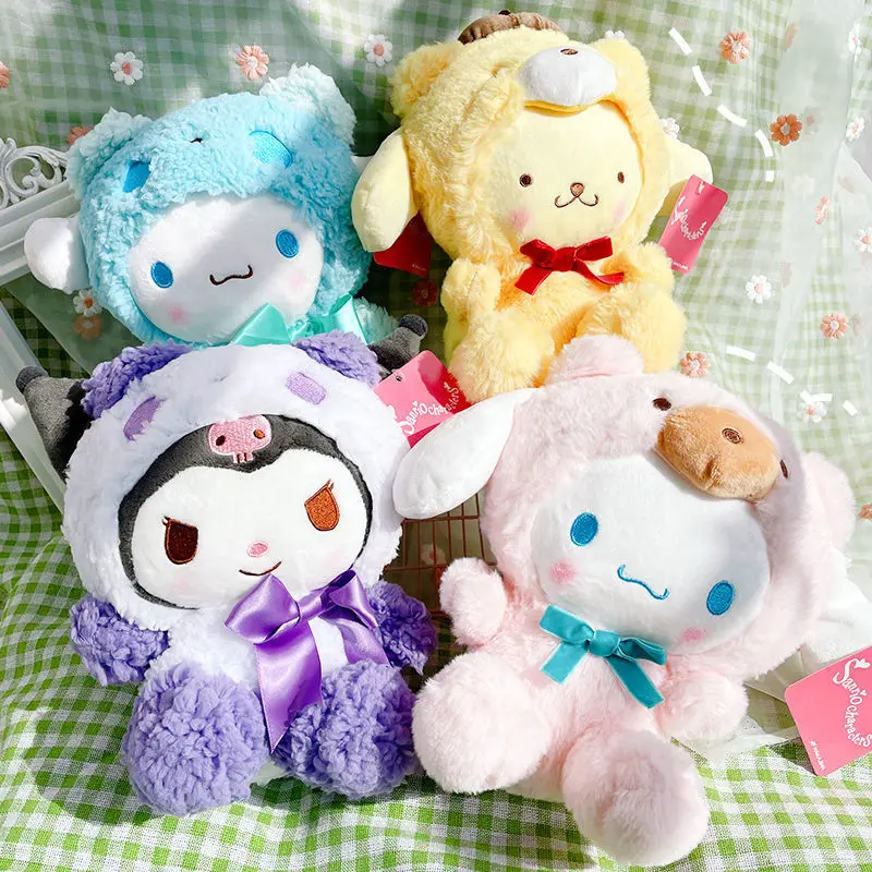 

25CM Sanrio Kawalii Kuromi Hello Kitty My Melody Cinnamoroll Pillow Plush Toys Anime Soft Stuffed Dolls For Girl Birthday Gifts