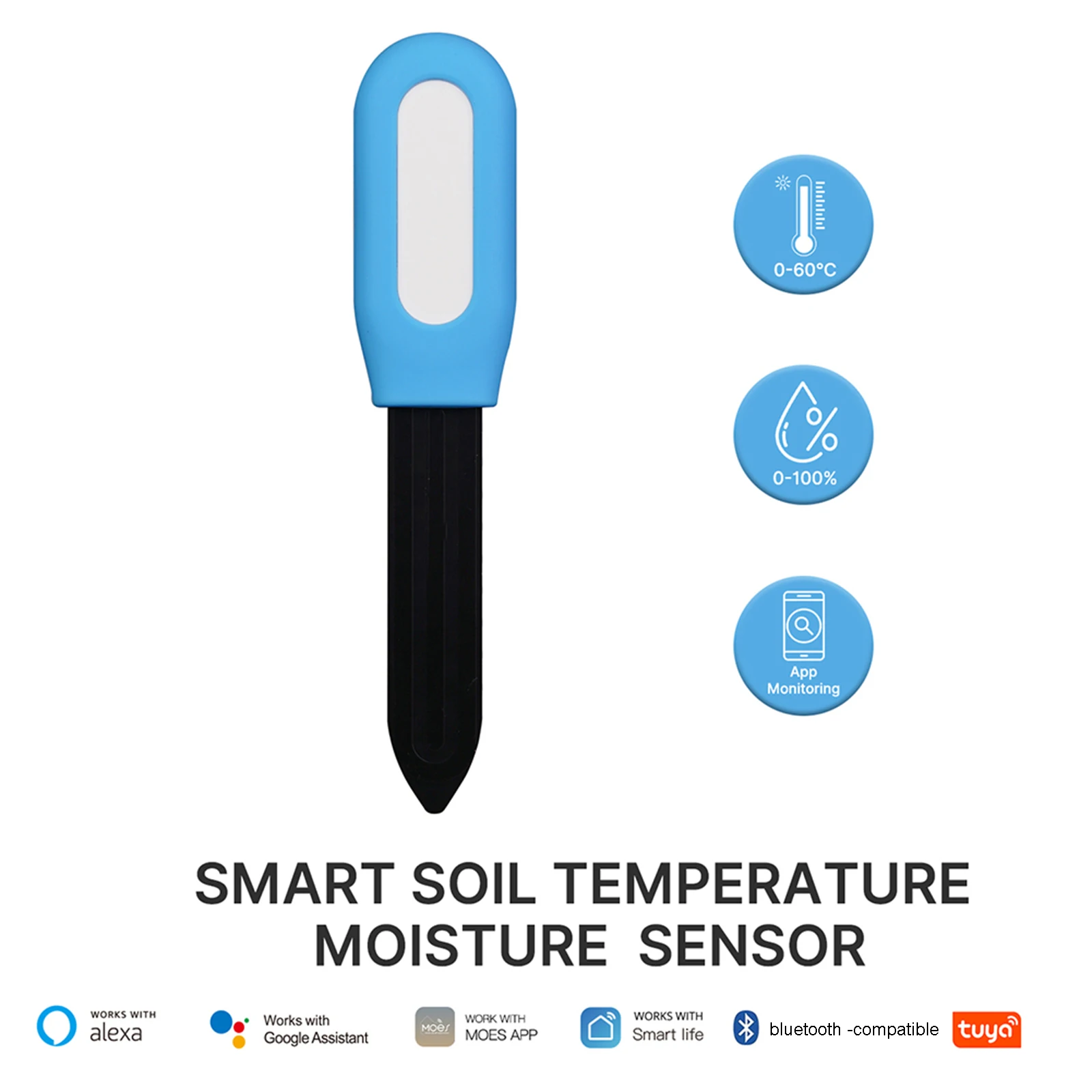 

New Portable Soil Moisture Sensor Monitor For Tuya Smart Bluetoot H-Compatib Compatible Soil Tester Mobile Phone APP Control