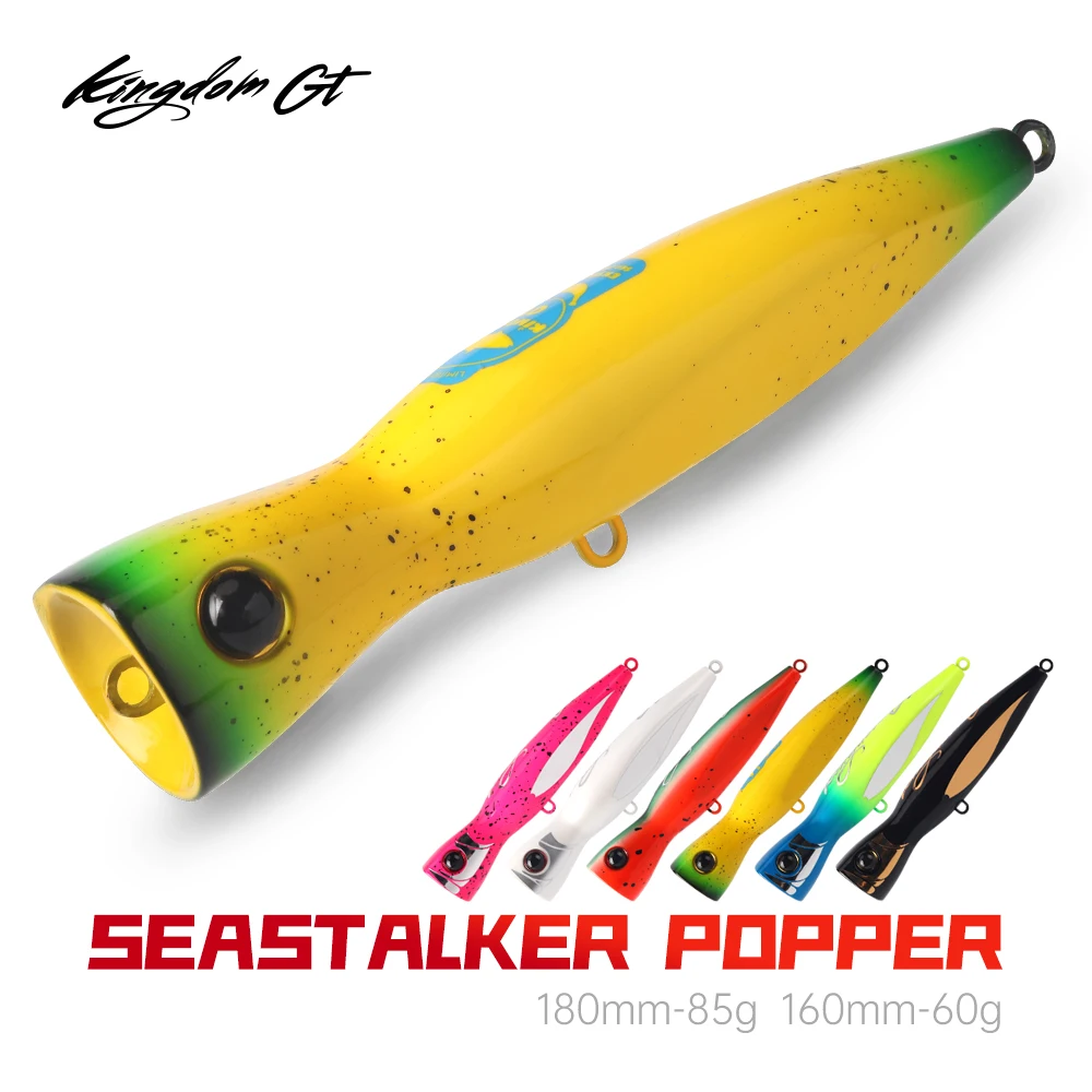 KINGDOM GT Fishing Lure Topwater Popper 60g 85g 160mm 185mm Saltwater Tuna Bluefish Hard Bait