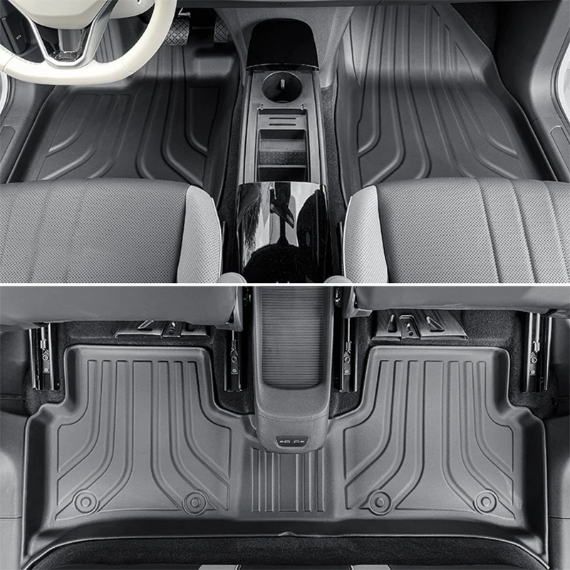 폭스바겐 VW ID4 CROZZ 2021-2025 TPE 바닥 매트 및 트렁크 매트, 전천후 방수 카고 라이너 및 등받이 매트