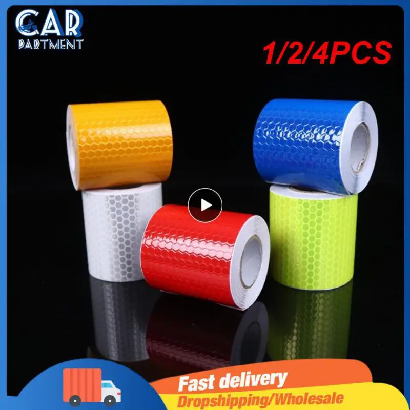 

1/2/4 шт. 5 см * 100 см Автомобильная декоративная наклейка отражатель защитная полоса пленка автомобильная Светоотражающая безопасность