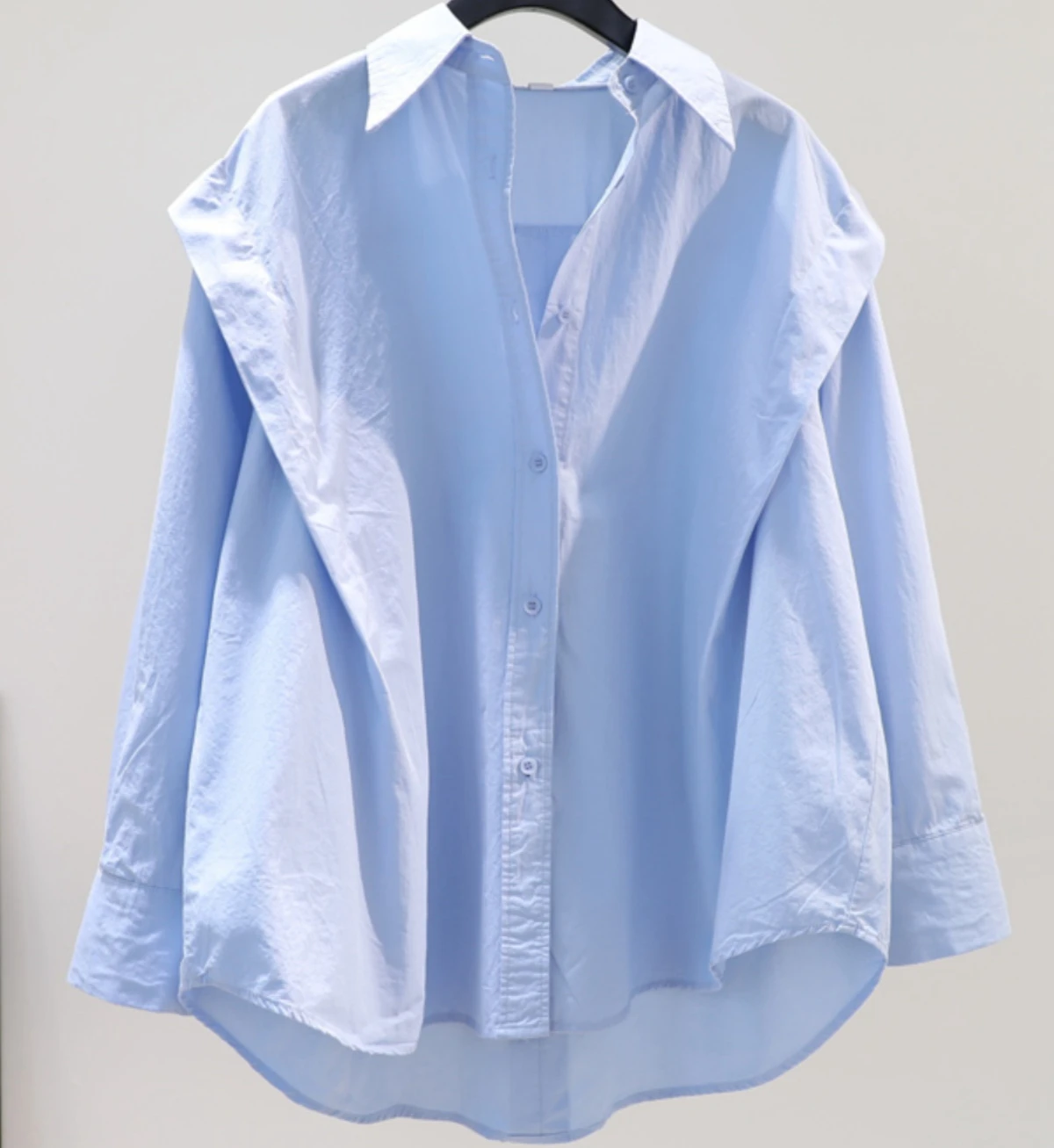 

2023 Summer Autumn Ruffles Long Sleeve Loose Cotton Cardigan Shirt Top Women's Fashion Blouse