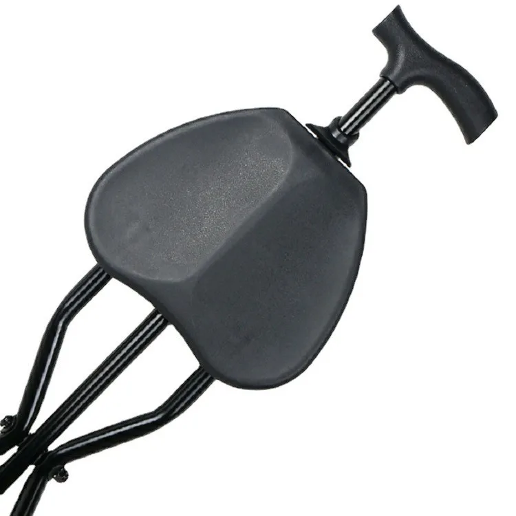 Portable Three-legged Cane Stool for The Elderly Aluminum Alloy Cane Stool Foldable Chair Lightweight Bearing 113kg