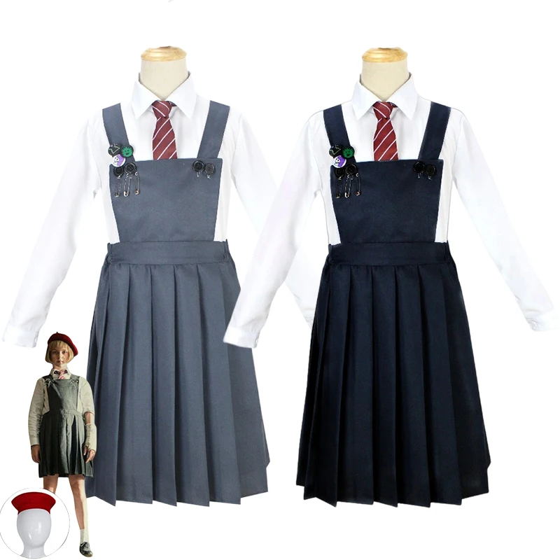 

Roald Dahl’s Matilda The Musical Hortensia Matilda Cosplay Costume Suspender Skirt Carnival Matilda Cosplay Dress for Girls Kids