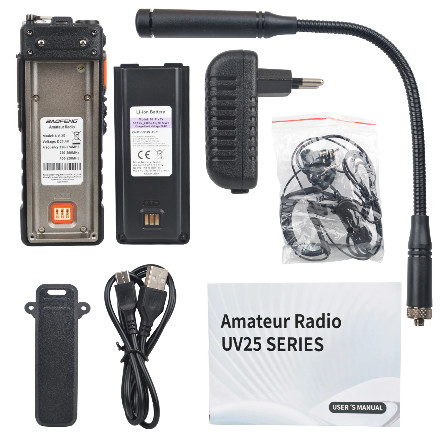 Baofeng 10KM Walkie Talkie UV-25 10W 999Ch wielopasmowe Radio FM Freq kopia NoAA prognoza pogody 2800mAh bateria USB-C