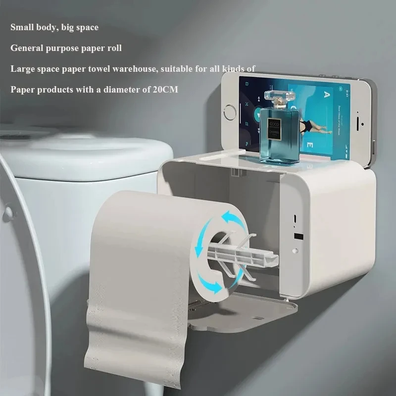 Toilet Paper Holder Induction Toilet Paper Holder Shelf Automatic Paper Out Wc Rack Wall-Mounted Toilet Dispenser Bathroom Accessories