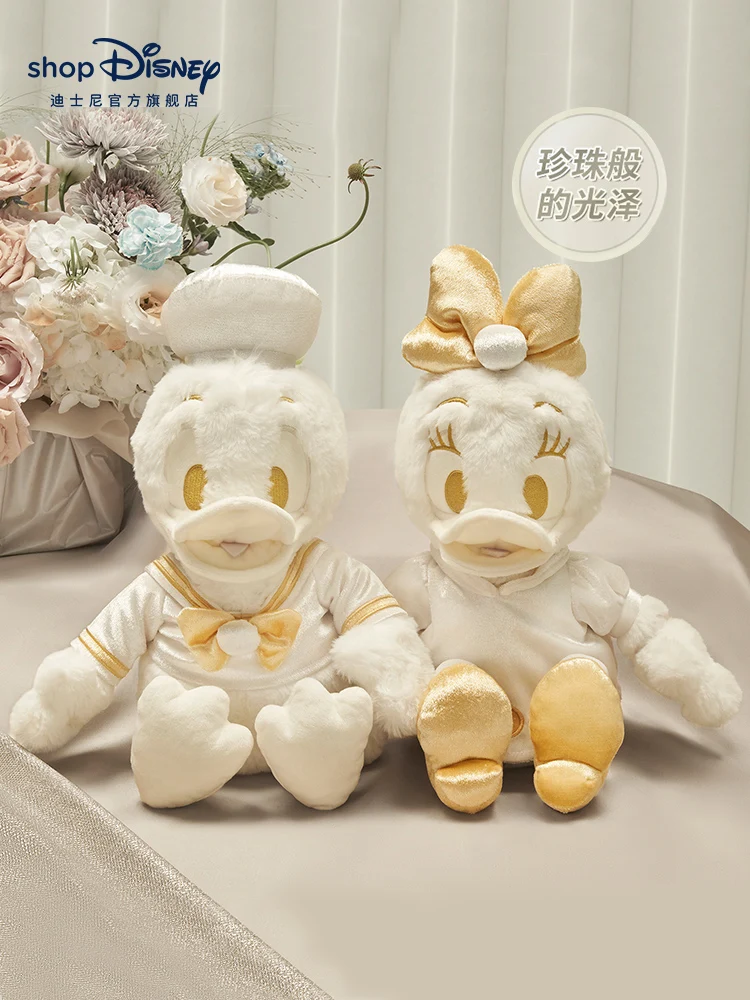 Disney Official Kawaii Pearl Party Series Mickey Stitch Plush Doll Pillow Girl Room Decoration Stitch Plush Christmas Gift