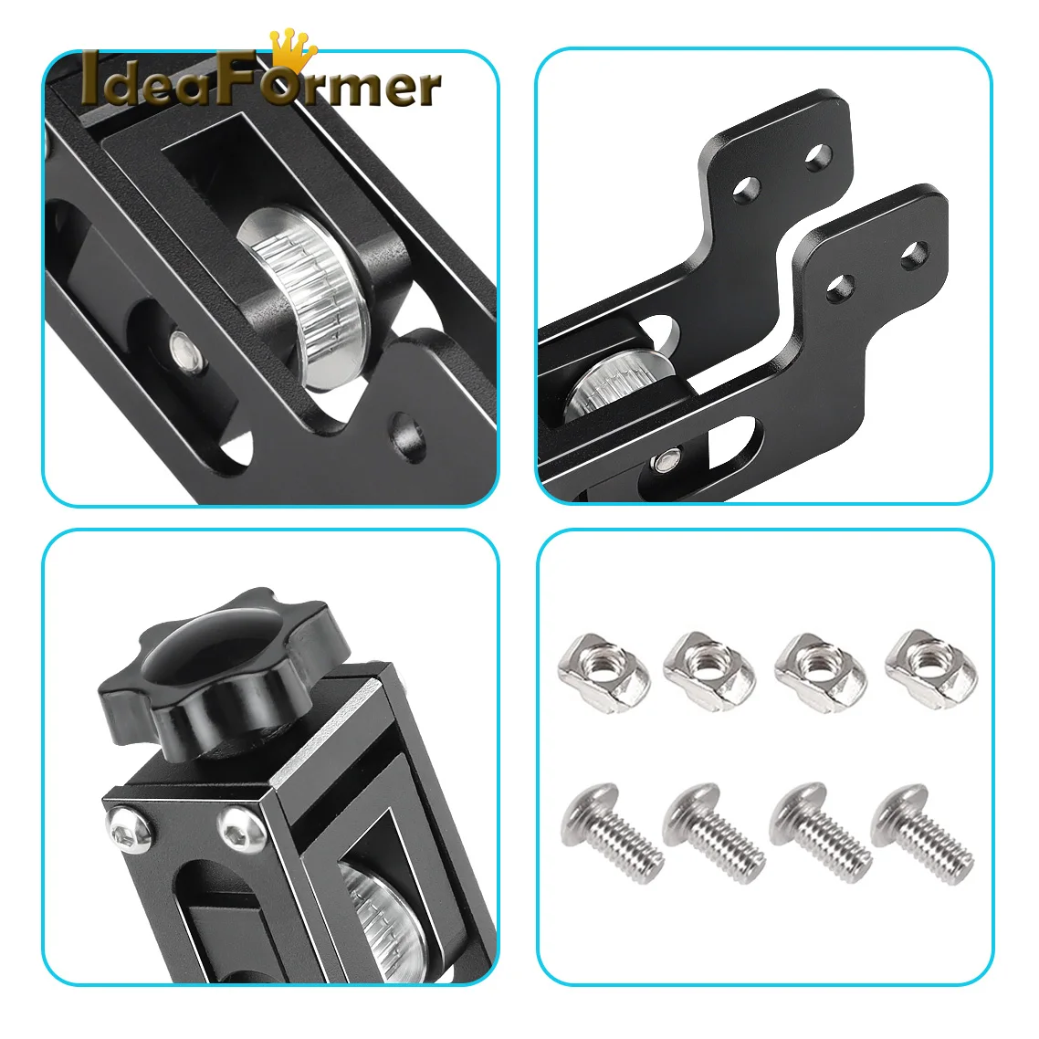 2020 X 축 V 슬롯 프로파일 2040 Y 축 동기 벨트 스트레치 스트레이트 텐셔너, Creality Ender 3 CR-10 3D 프린터 부품용