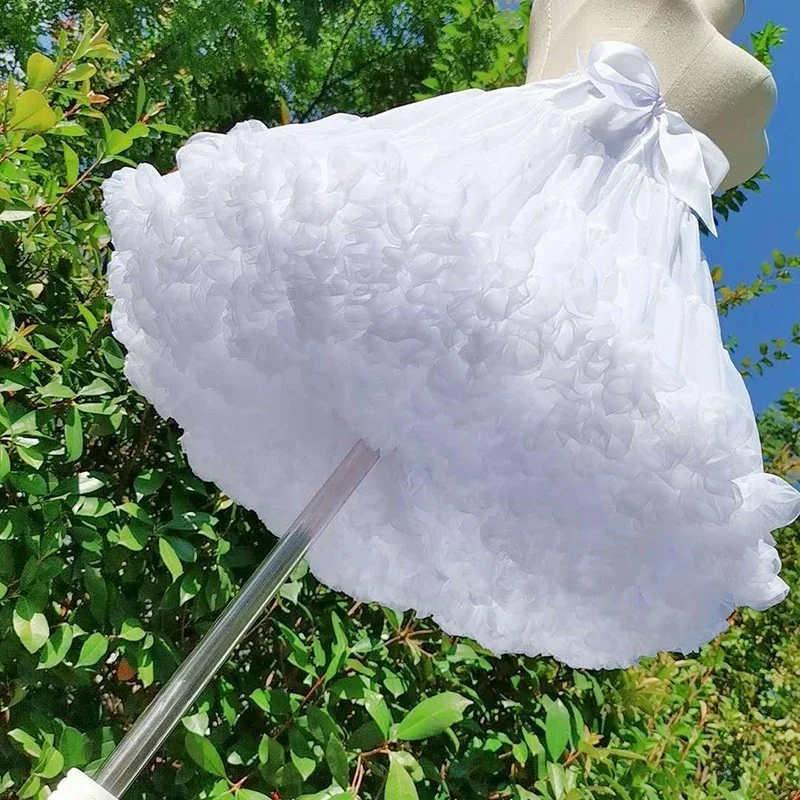 Womens 3-Layered Pleated Tulle Petticoat Tutu Party Cosplay Skirt Lolita Bridal Crinoline lolita petticoat,petticoat underskirt,petticoat skirt,tulle tutu skirt
