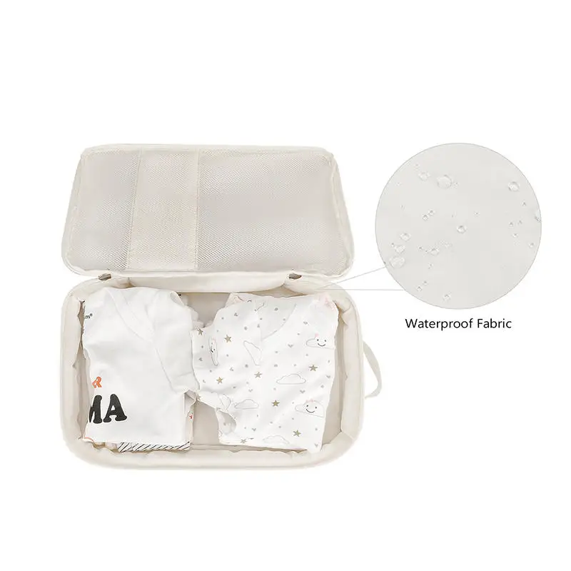 Borsa portaoggetti impermeabile portatile per pannolini, borsa da viaggio con cerniera per mamma, organizer multifunzionale per gli oggetti essenziali quotidiani del bambino - immagine 4