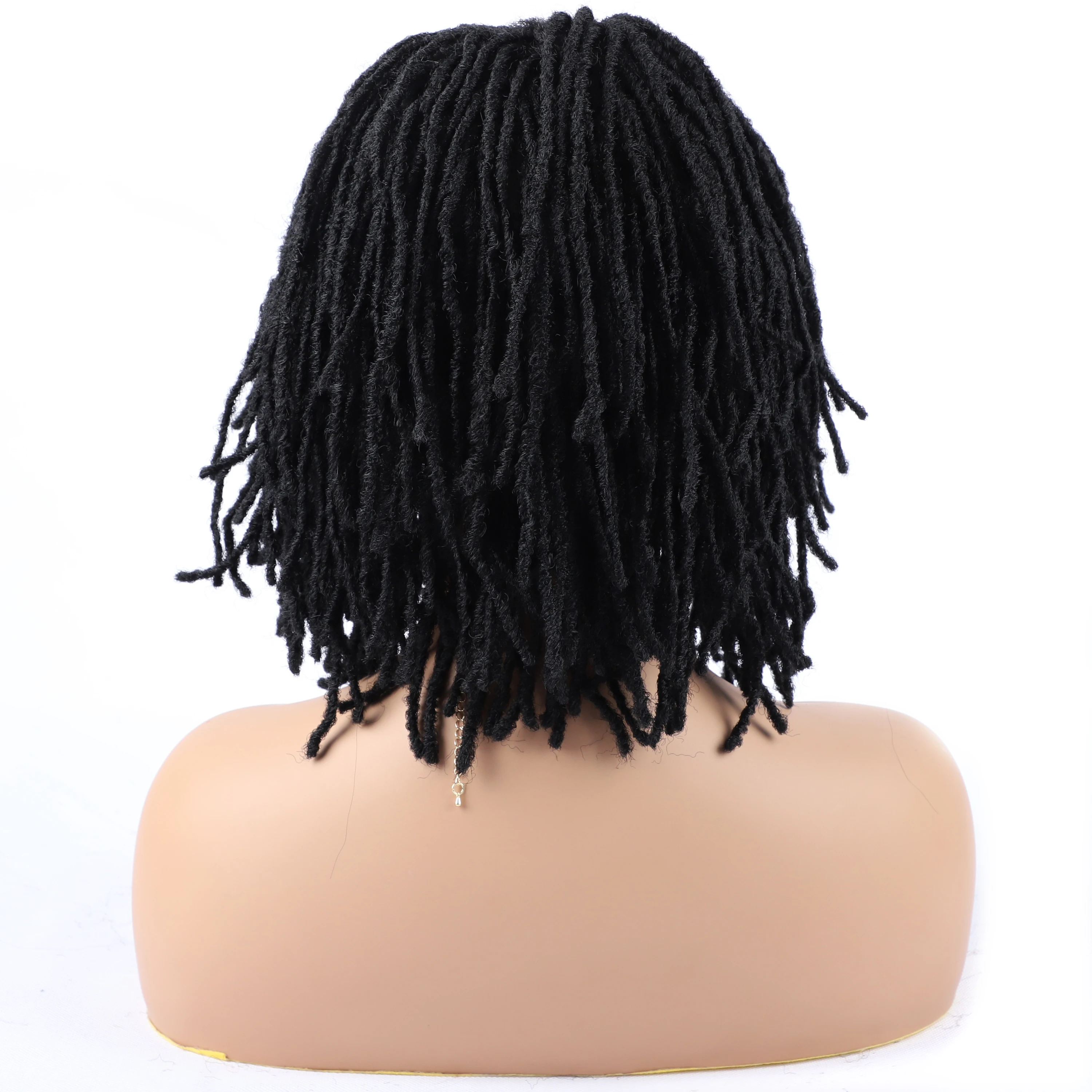 10 Inch Short Dreadlock Wigs For Women Synthetic Fiber Afro Curly Twist Wigs Ombre Braided Wig