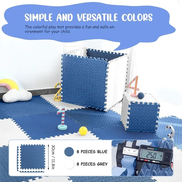 8 Pieces Baby Play Crawling Mat Children's Anti-slip Sound Insulation Protection Splicing Mat Interlocking Sports Floor Tile Mat 6