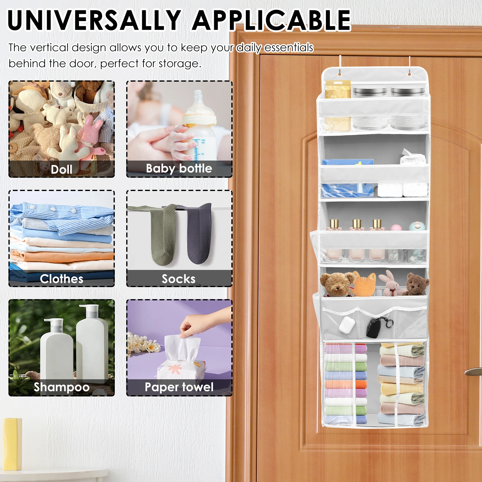 Foldable Nonwoven Door Hanging Storage Organizer Bag