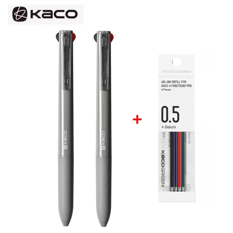 KACO 3-in-1 Gel Ink Pen Multifunction 0.5mm Mechanical Pencil & Ballpoint canets Smooth Writing School Replace Refill 4Colors multifunction pen mechanical pencil ink ballpoint pen