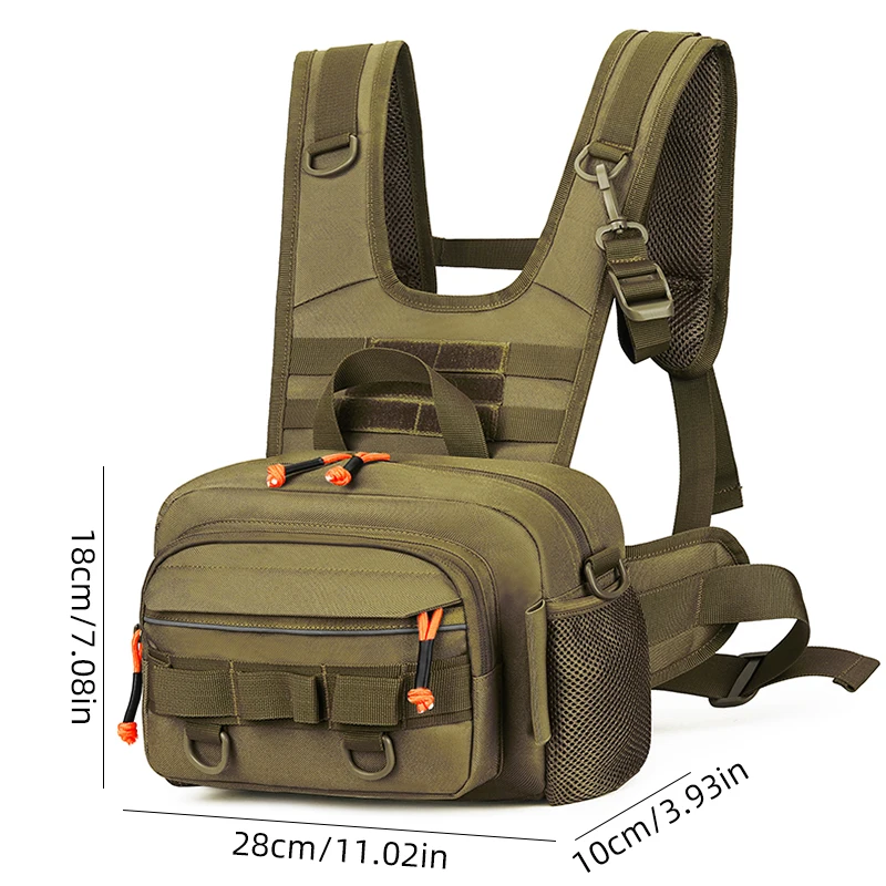 Sac à dos de pêche tactique avec porte-cannes et système Molle pour équipement de pêche et randonnée