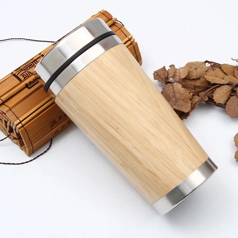 450ml Bamboo Travel Tumbler Stainless Steel Coffee Mug With Leak-Proof  Cover Insulated Thermos Eco-Friendly Wood Dropshipping - AliExpress