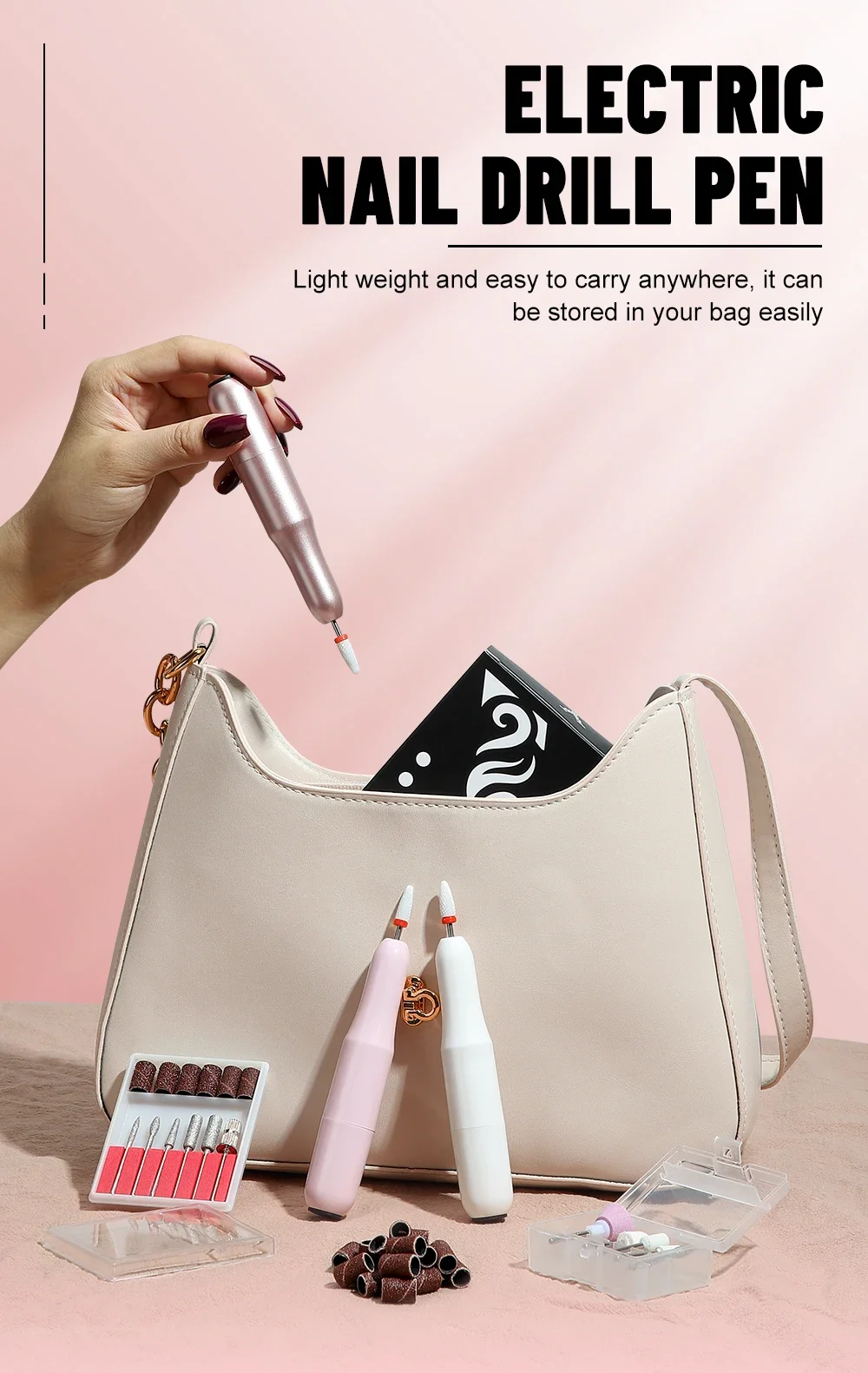 Description Picture 2 of itemYOKEFELLOW Portable Electric Nail Drill Machine Professional Nail File for Acrylic Gel Nails Polishing Tools for Home Salon Use
