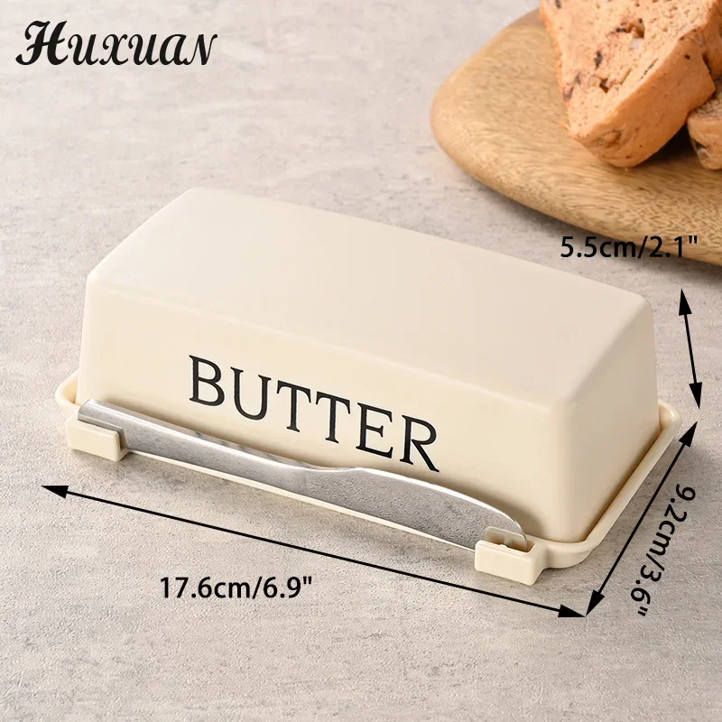 Premium Butter and Cheese Storage Box with Lid and Knife - Countertop Keeper for Refrigerator and Kitchen