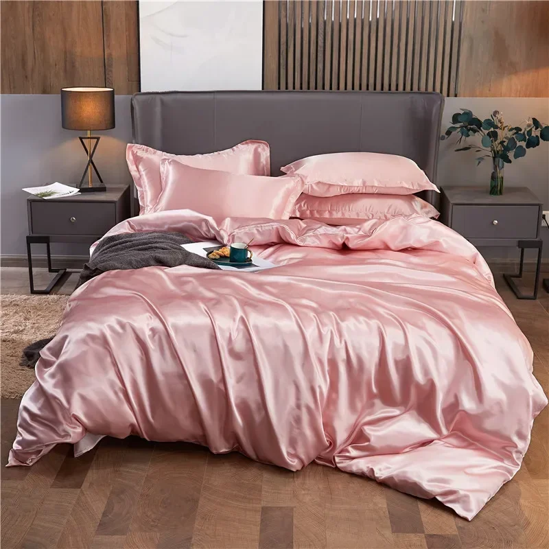 Premium Rayon Satin Duvet Cover – Luxurious Smooth Solid Quilt Cover