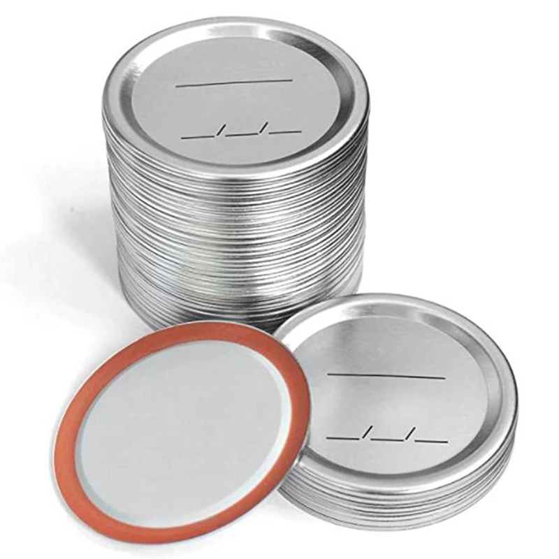Canning Lids Regular Mouth For Ball/Kerr Jars Split-Type Metal Jar Lids Silicone Seals Silver