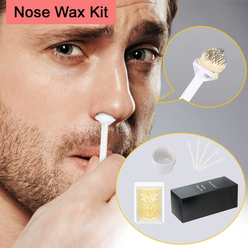 Portable Painless Nose Wax Kit nose wax kit Painless Nose Wax bean Kit Paper-Free Hair Beans Cleaning For Men & Women